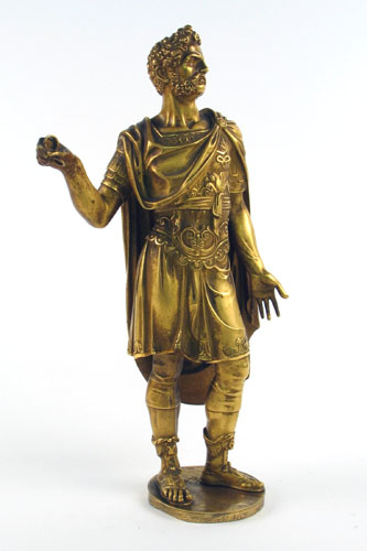 Appraisal: FRENCH TH CENTURY GILT BRONZE FIGURE depicting a Roman in