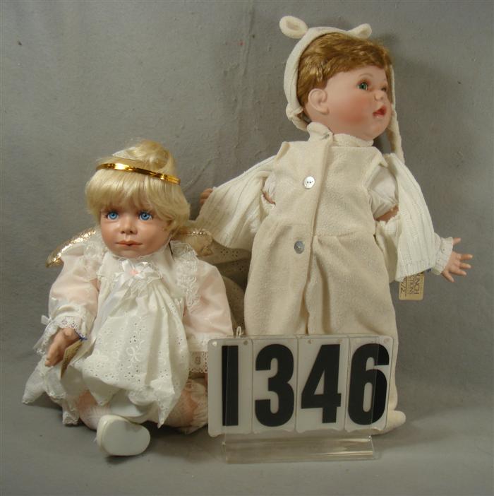 Appraisal: Lot of artist porcelain doll infants Angle Love doll by