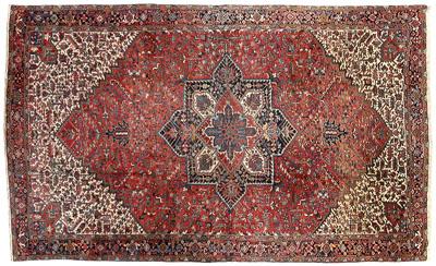 Appraisal: Large modern Heriz rug central medallion on burgundy field large