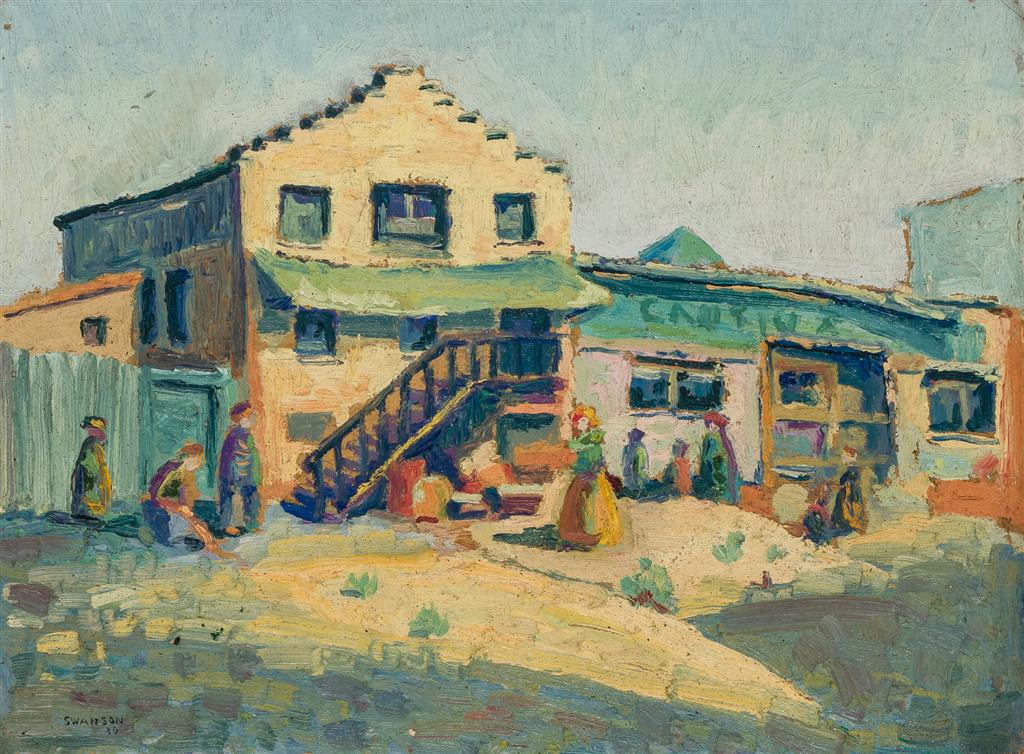 Appraisal: GEORGE ALAN SWANSON American - Sunny Courtyard oil on board