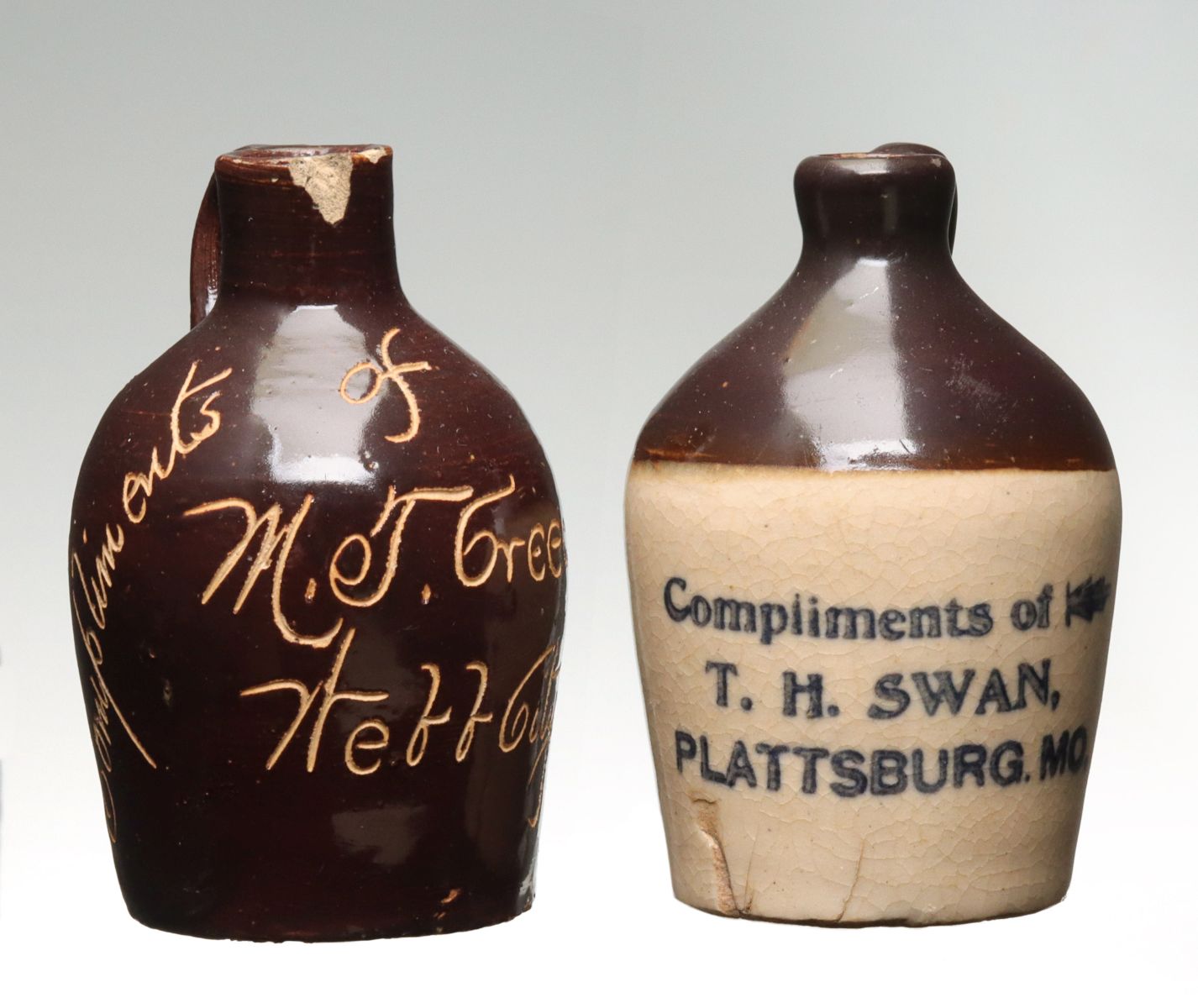 Appraisal: PLATTSBURG AND WEBB CITY MISSOURI MINI JUG