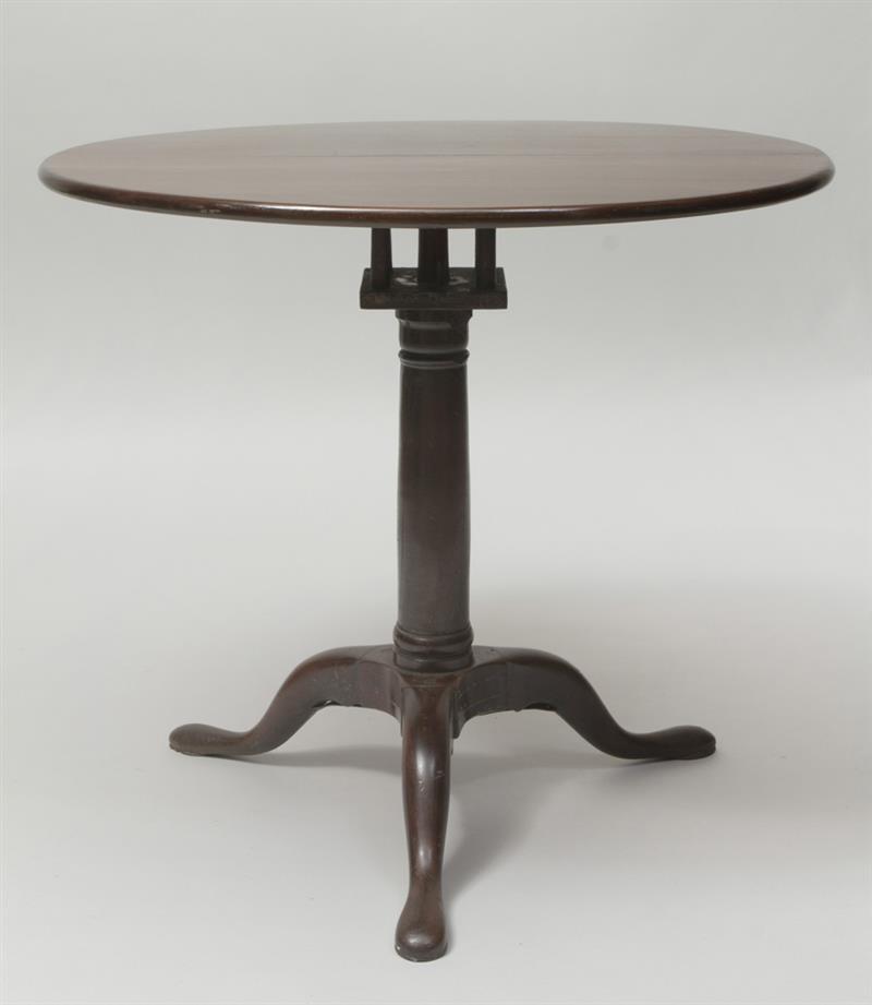 Appraisal: American Queen Anne Style Mahogany Tilt-Top Tea Tripod Table With