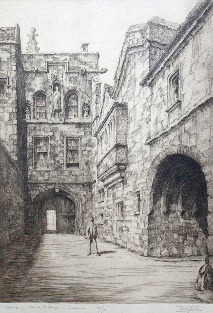 Appraisal: FERDINAND GIELE - Oxford - New College - Entrance etching