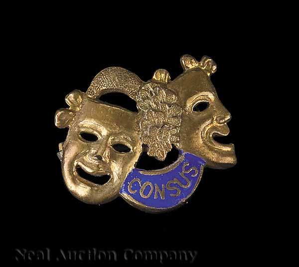 Appraisal: Mardi Gras Consus krewe favor pin T Hausmann Sons Shakespeare