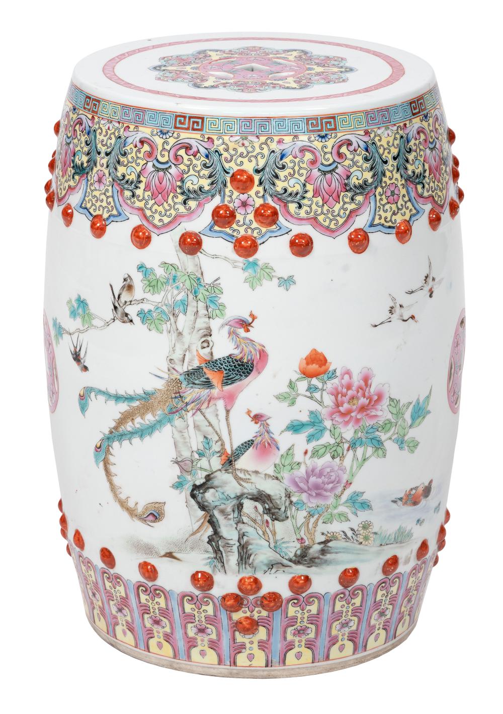 Appraisal: CHINESE FAMILLE ROSE PORCELAIN GARDEN SEAT TH CENTURY HEIGHT DIAMETER