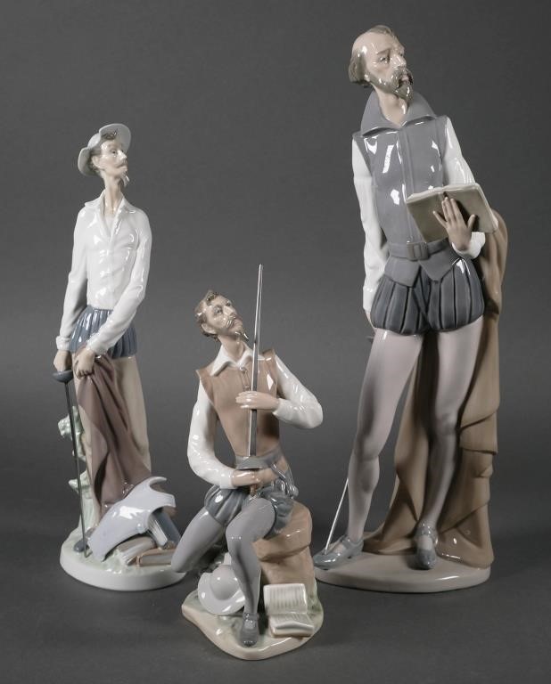 Appraisal: Two Lladro and one Nao by Lladro Don Quixote porcelain