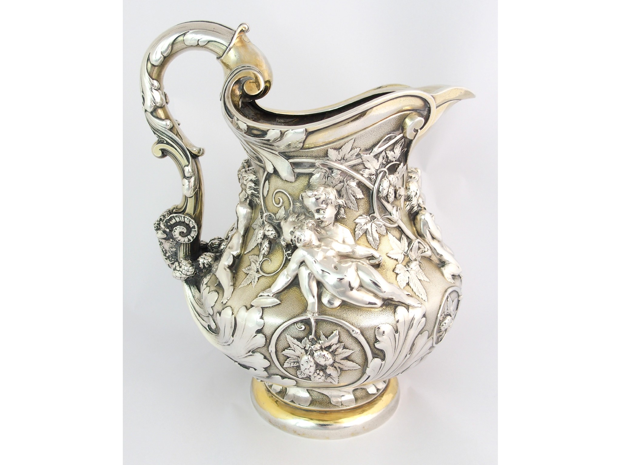 Appraisal: A Victorian silver wine ewerby Elkington Co Birmingham the baluster