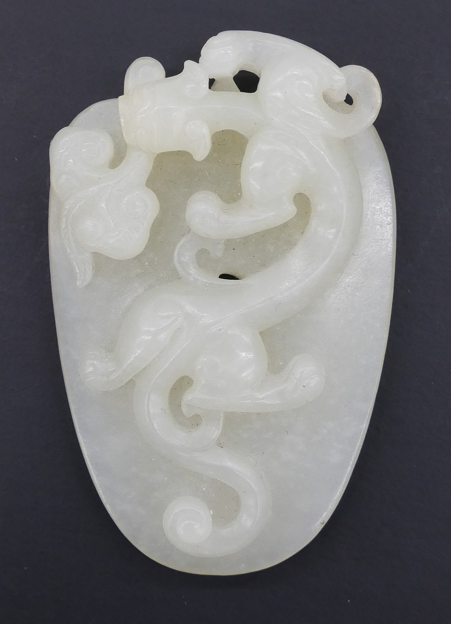 Appraisal: Chinese Qing Jade Qilin and Shield Pendant ''x '' Intricate