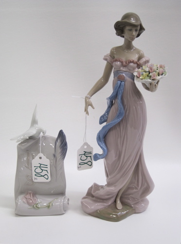 Appraisal: LLADRO PORCELAIN FIGURE LLADRO SOCIETY SIGN pieces Primavera Spring Flirtation