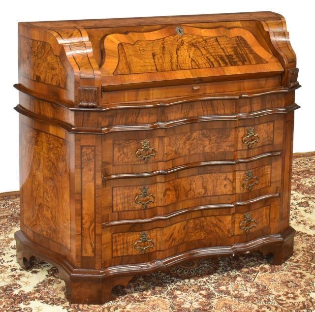 Appraisal: Italian Venetian secretary desk th c in patchwork figured veneers