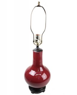 Appraisal: Oxblood Bulbous Form Table Lamp Oxblood bulbous form table lamp