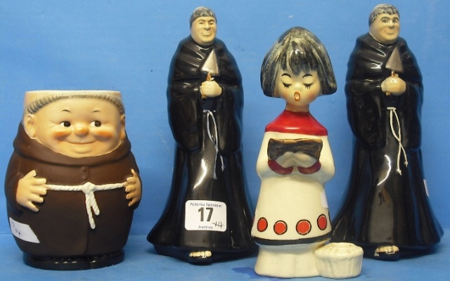 Appraisal: Goebel Choir Girl and Goebel Monk Jug and two Figures