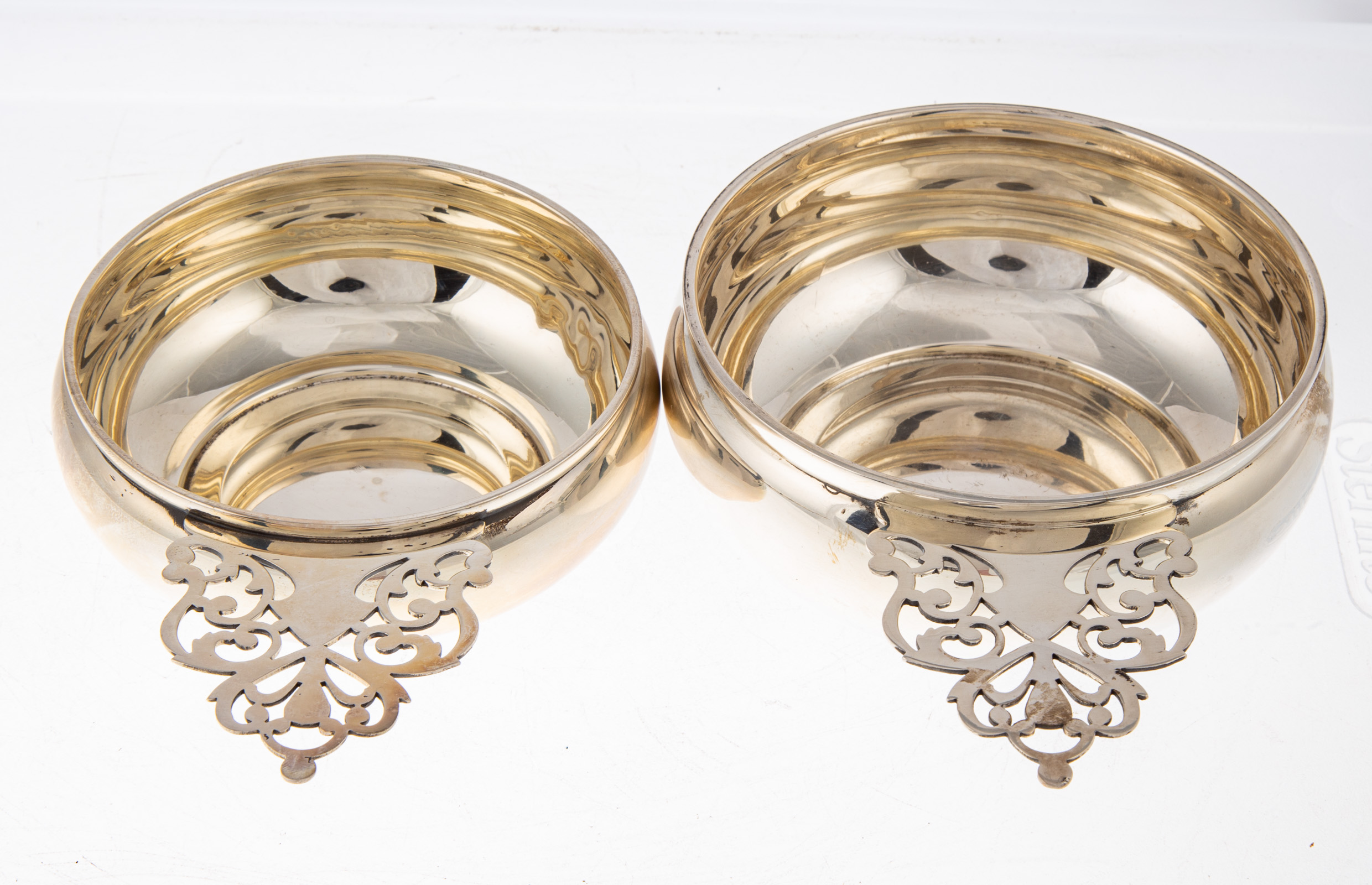 Appraisal: TWO STERLING PORRINGERS BY ELLMORE SILVER CO in to in