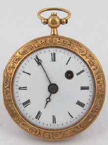 Appraisal: A ct gold French verge fob watch with an enamel