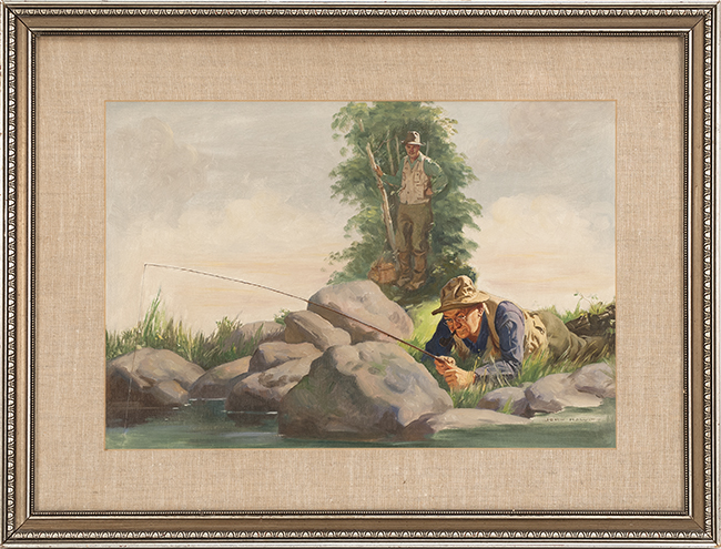 Appraisal: JOHN NEWTON HOWITTAmerican - A fisherman lying down Signed lower