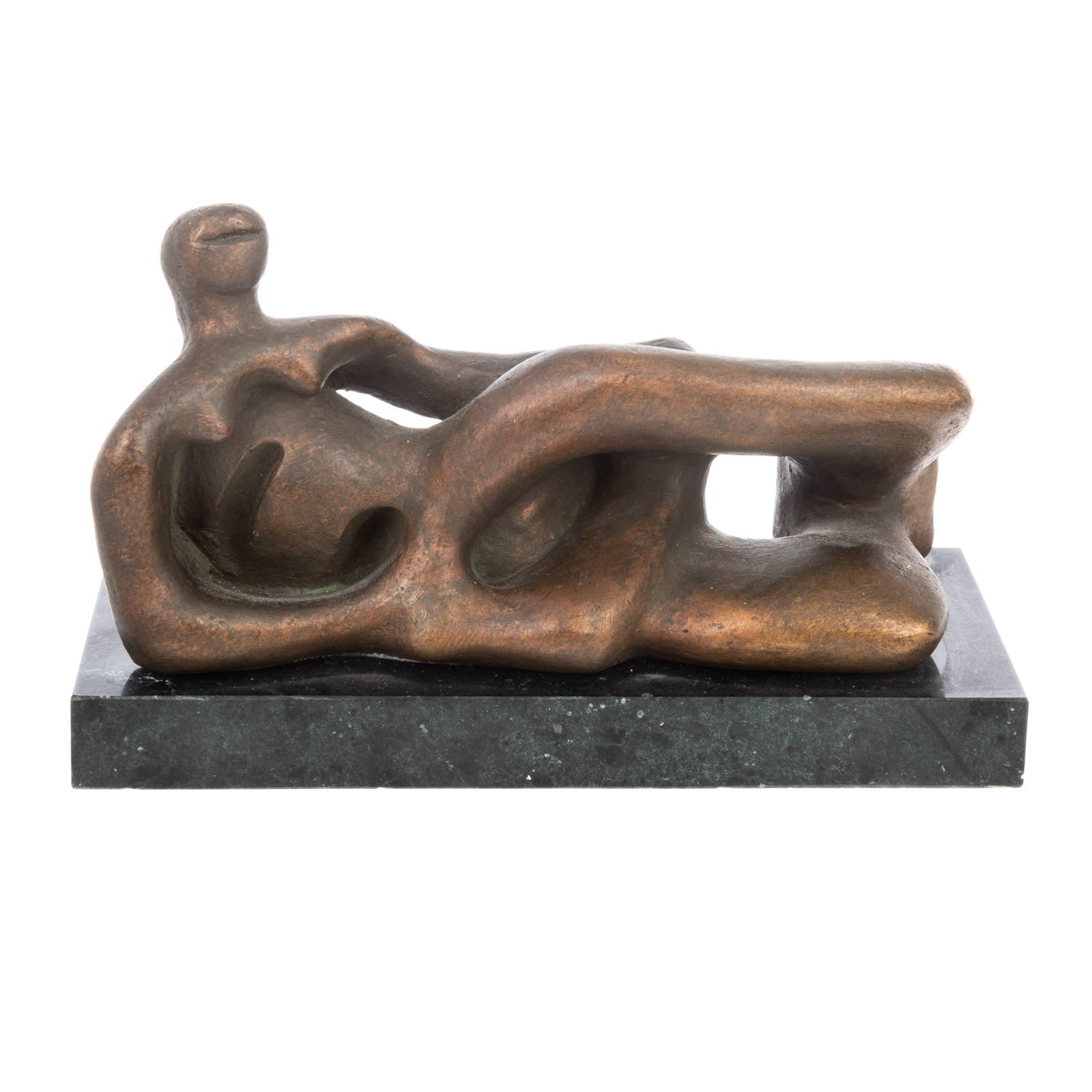 Appraisal: HENRY MOORE RECLINING FIGURE SCULPTURE British - Patinated gold leaf