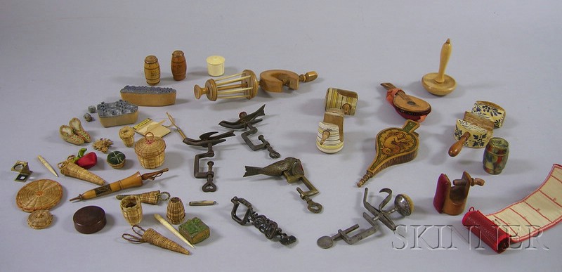 Appraisal: Group of Assorted Sewing Accoutrements including ten sweetgrass items four