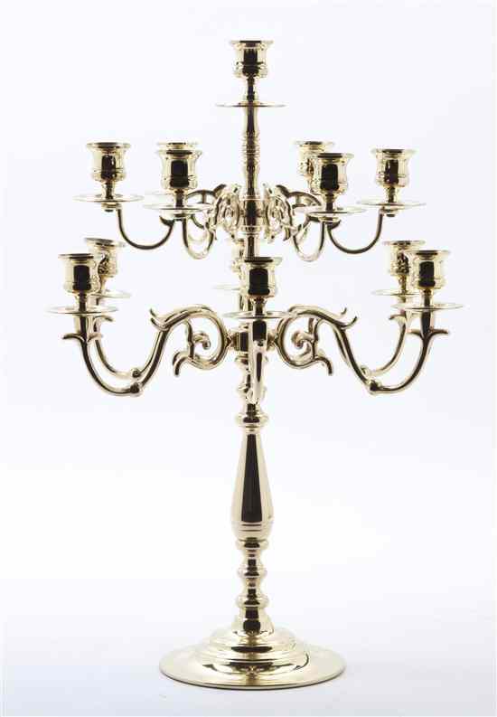 Appraisal: A Dutch Baroque Thirteen-Light Brass Candelabrum having a baluster form