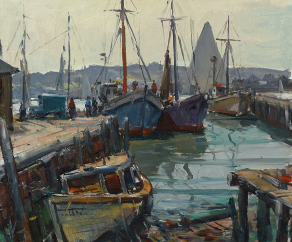 Appraisal: PETERS CARL WILLIAM American - ''Gloucester Wharf'' oil on canvas