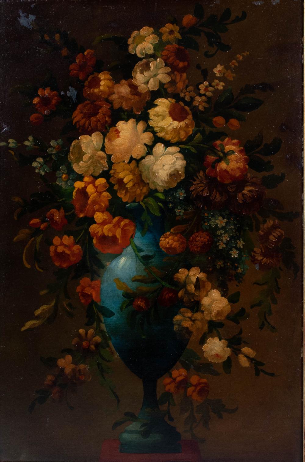 Appraisal: TH CENTURY STILL LIFE OF FLOWERS IN A GREEN VASE