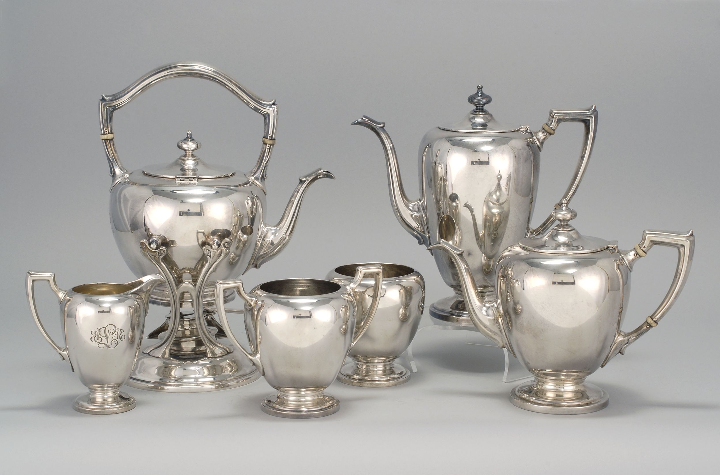 Appraisal: SIX-PIECE STERLING SILVER TEA SET BY REED BARTON Consists of