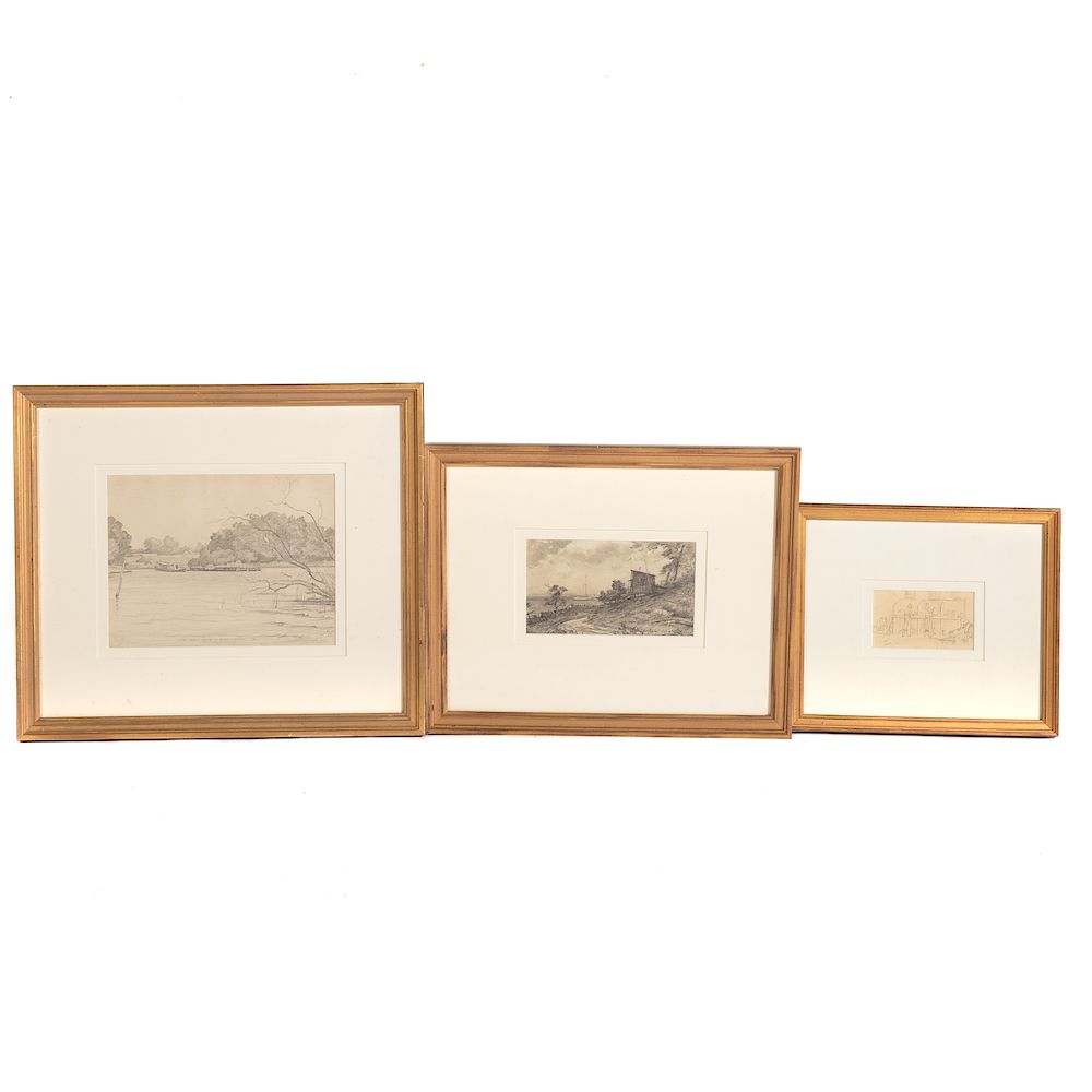 Appraisal: Louis J Feuchter Three Framed Drawings American - In Wall