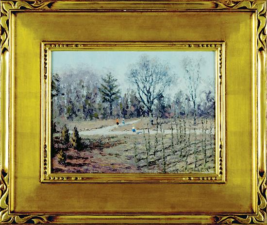 Appraisal: James Vance Miller West Virginia - LANDSCAPE WITH FIGURES oil