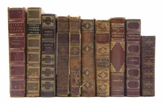 Appraisal: BINDINGS A group of volumes in mainly nineteenth-century calf