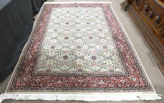 Appraisal: Persian floral Tabriz carpet ' x ' Persian floral Tabriz