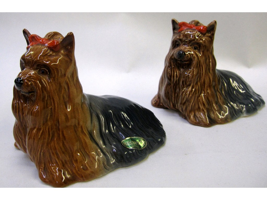 Appraisal: Two Beswick figures of Yorkshire terriers model no