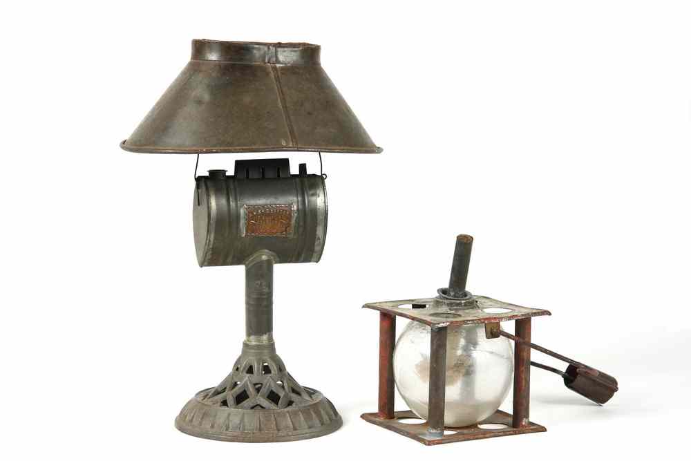 Appraisal: RARE OIL LAMPS - Including Parade Pole Lamp in red