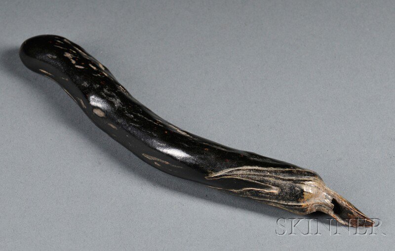 Appraisal: Black Coral Carving Japan th century depicting a Japanese eggplant