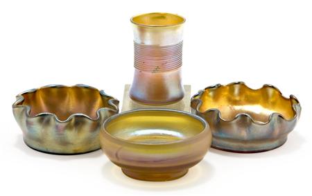 Appraisal: Miscellaneous Group of Four Tiffany Favrile Glass Articles Estimate -