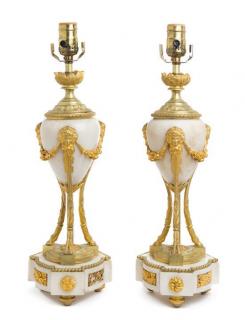 Appraisal: A Pair of Louis XVI Style Marble and Gilt Bronze