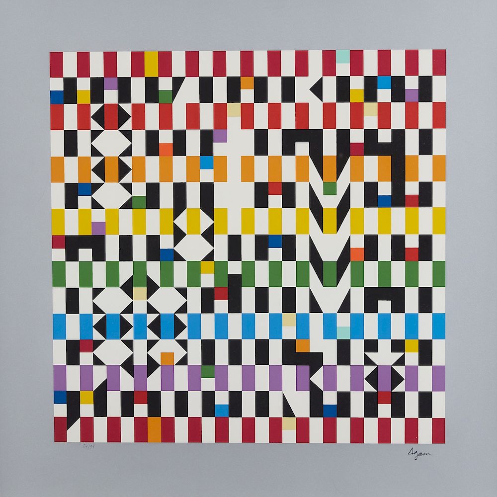 Appraisal: Yaacov Agam Rhythm Mirror Silkscreen Yaacov Agam b Silkscreen on