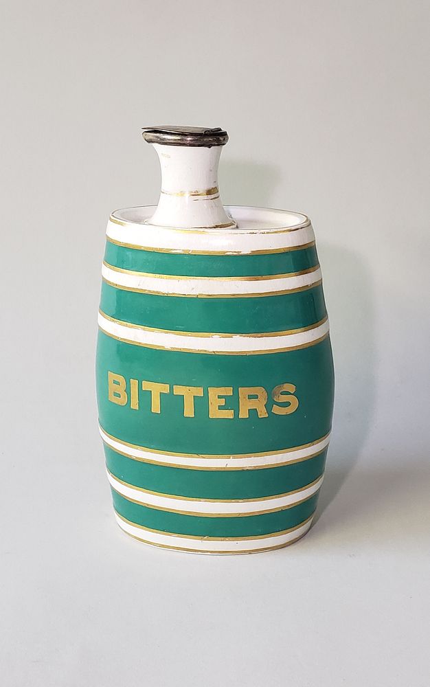 Appraisal: th Century Staffordshire Bitters Jar th Century Staffordshire Bitters Jar