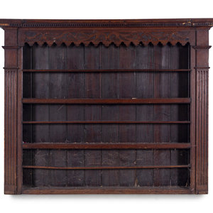 Appraisal: A Carved Oak Plate Rack Late th Early th Century