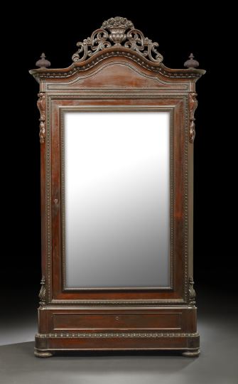 Appraisal: American Rococo Revival Rosewood Armoire mid- th century attributed to