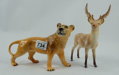 Appraisal: Beswick Stag and Lioness