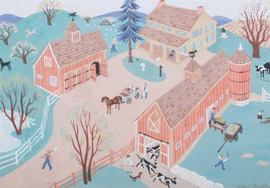 Appraisal: RICHARD FLOETHE American German - THE FARMYARD IN SPRING signed