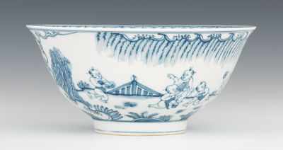 Appraisal: Chinese Blue and White Porcelain Bowl Footed bowl with everted