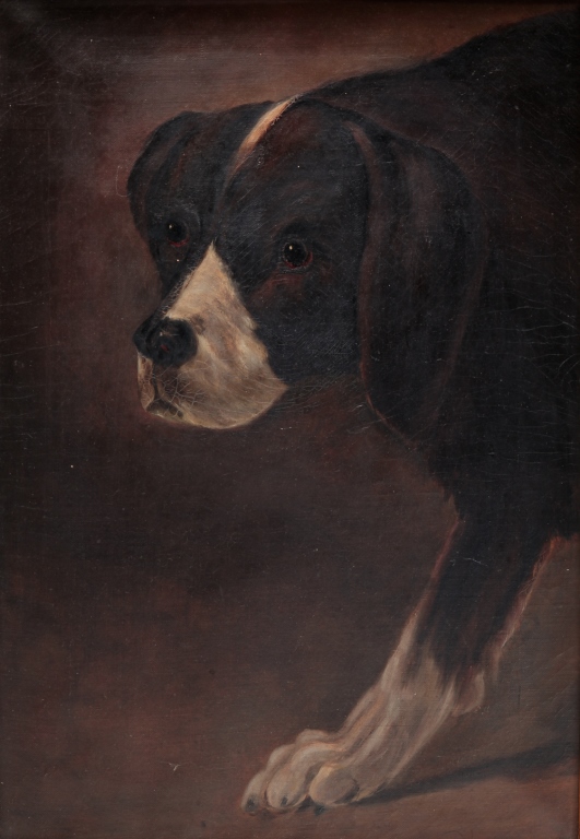 Appraisal: PORTRAIT OF A DOG American early th century Oil on