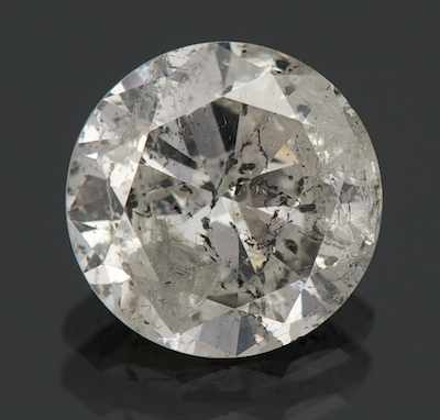 Appraisal: An Unmounted ct Round Brilliant Cut Diamond Estimated color K