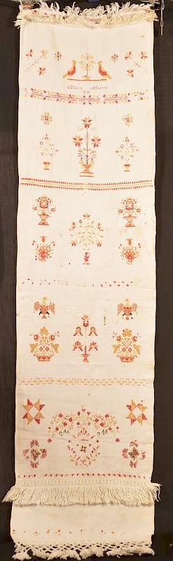 Appraisal: Maria Martin PA Show Towel Pennsylvania th Century Homespun Linen