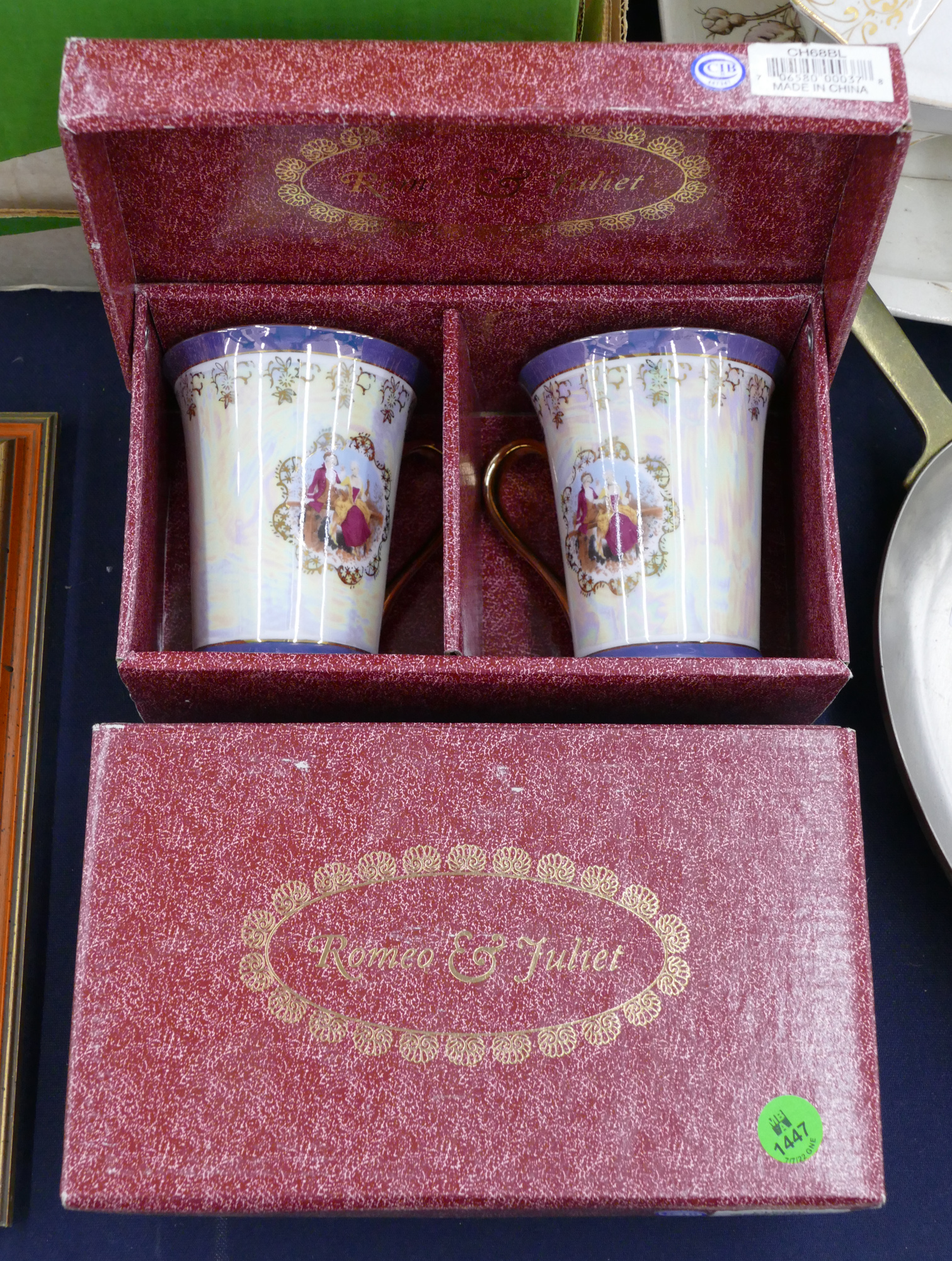 Appraisal: Sets Romeo Juliet Porcelain Cups in Boxes ''