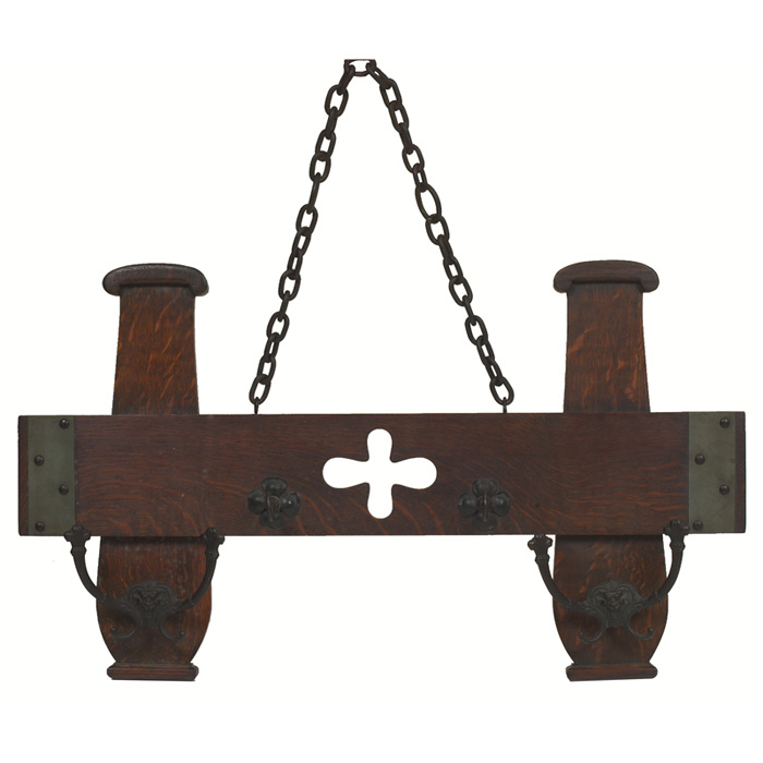 Appraisal: Shop of the Crafters hat rack original hardware with cut-out