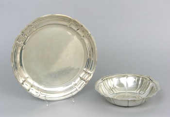 Appraisal: A Sterling Silver Tray and Bowl A marked Reed and