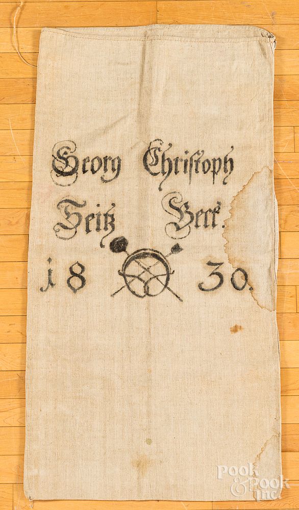 Appraisal: Grain bag inscribed Georg Christoph Grain bag inscribed Georg Christoph