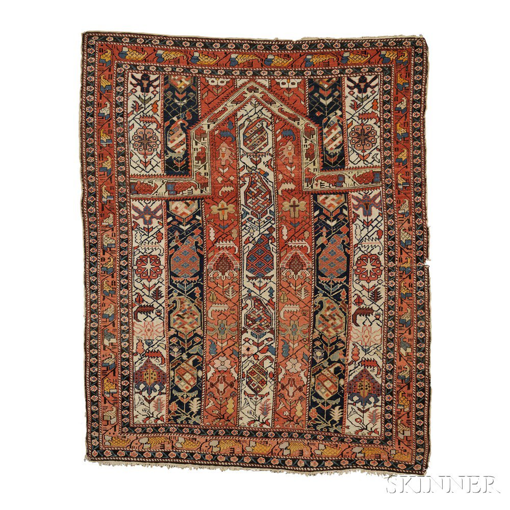 Appraisal: Marasali Prayer Rug East Caucasus c the striped field containing