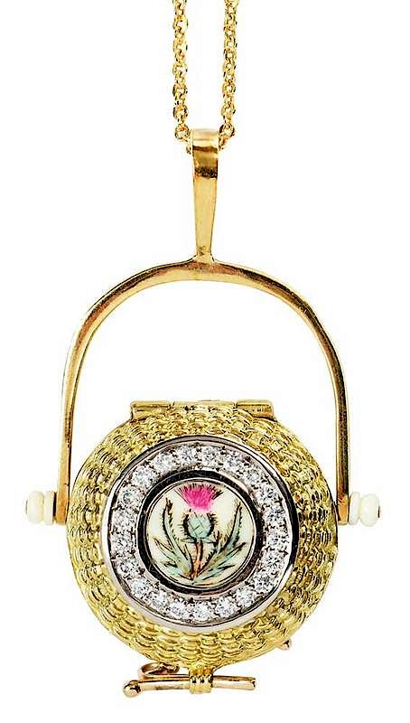 Appraisal: kt Nantucket Basket Locket round brilliant diamonds estimated total weight